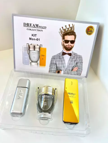 Kit Men 01 - 212 Vip Men; Invictus e One Million